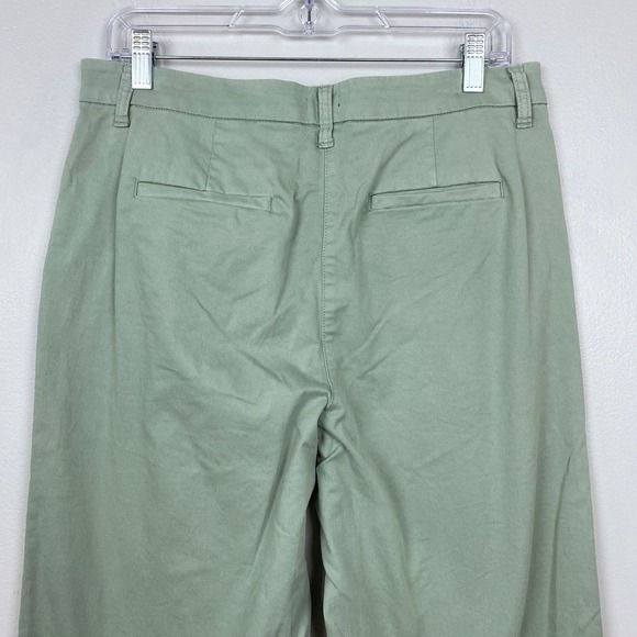 J.Crew Pleated Capeside Chino Pant Sage Green High Rise Wide Leg Preppy Size 8T - Picture 6 of 11